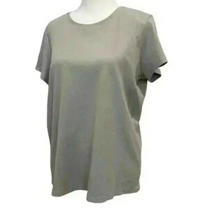 EILEEN FISHER GRAY ORGANIC COTTON CREW NECK TEE SIZE M